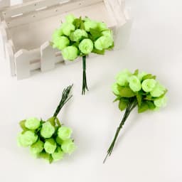 12Pcs Mini Artificial Rose Flowers Bouquet Silk Fake Flowers For Home Decor DIY Wedding Decoration Craft Wreath Gift Accessories