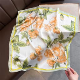 2025 New Yellow Lemon Print Square Silk Scarf for Women 70*70cm Neck Ties Fashion Decorate Neckerchief Female Hijab Bag Ribbions