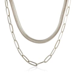 Vintage Punk Double Layer Snake Chain On The Neck Choker Pendant Necklace For Women Golden Thick Chain Stainless Steel Jewelry