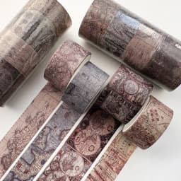 4Pcs Retro Washi Tapes Scrapbooking Map Decorative Adhesive Tape Stationery Basic Masking Tape Journal Supplies Washi Tape Set