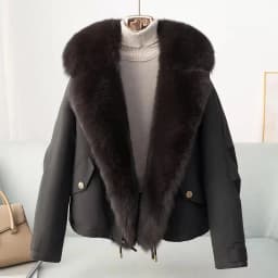 2026 Winter New High End Big Fur Collar Workwear Down Cotton Jacket Women's Fashion Short Thicken Cotton Female Parkas Coats