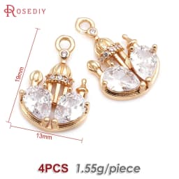 18K Gold Color Airplane Bicycle Tower Windmill Charms Pendants High Quality Diy Jewelry Making Necklace Earrings Accessories
