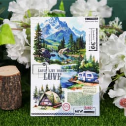 4Style 20Pcs/bag Paper and Ink Mountain Stream Series Sticker Pack for DIY Handbook Notebook Photo Frame Scrapbooking Decoration