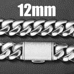 8/10/12/14mm Solid Stainless Steel Cuban Miami Link Chain Necklaces for Men Hip Hop Bling Iced out Rapper Jewelry