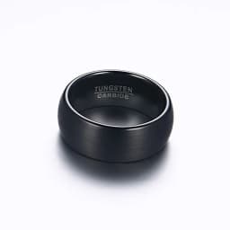Punk Vintage Stainless Steel Black Ring for Men Fashion Charm Jewelry Wedding Engagement Band Quality Brushed Ring Accessory
