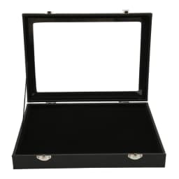 jewelry box Pin Display Case Transparent Dustproof Pin Shadow Box for Military Medal Jewelry Pin Badge Collection Black