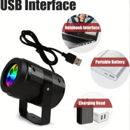 USB Power Christmas Projector Lights LED Fairy Lights 360° Rotating White Snow Projection Lamp for Home Party Xmas Decoration