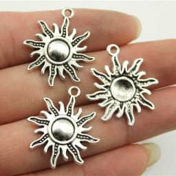 10pcs Antique Bronze Silver Color Sun Charms Pendant Jewelry Metal Alloy Jewelry Marking Sun Charms For Jewelry Making