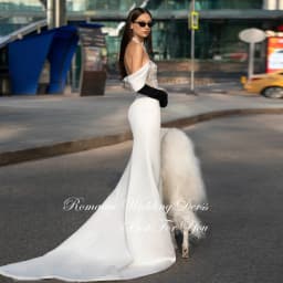 Sexy Pleat Beading High Side Slit Mermaid Wedding Dress V-Neck Pearls Off The Shoulder Backless Vestidos De Novia Customized