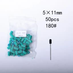 50PCS Green Nail Sanding Caps Bands With Rubber Drill Polishing Nail Art Rotating Remove Burrs Manicure Pedicure Accessory Tool