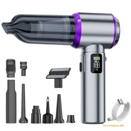 Car Wireless Handheld Vacuum Large Suction Wet Dry Dual Use Portable Dust Blower Auto Home Cleaner With Power Display