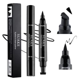 Double Head Quick Drying Liquid Eyeliner Pen Black Triangle Eye Liner Stamp Eyeliner Waterproof Liquid Eye Liner Pencil Cosmetic