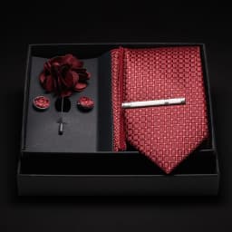JEMYGINS New Designer Silver Gray Ties For Men Wedding Party Neck Tie Pocket Square Cufflink Pin Gift Box Set Gravat Accessories