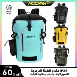 NOOYAH Waterproof Dry Bag IPX8 Roll-Top Closure Waterproof Backpack Fishing Bag Double Layer Rucksack Outdoor Sport Dry Backpack