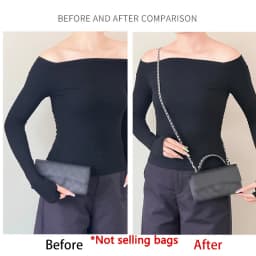 Cowhide Leather Chain Top Handle,Wear-through Handle Replacement Accessories Compatible with WOC Wallet On Chain Bag