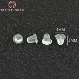 (4090) 100PCS 4x5MM 5x6MM White Rubber Earring Back Diy Jewelry Findings Accessories Wholesales