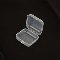 Mini PP Plastic Square Box Jewelry Fishhook Component Single-compartment Covered Transparent Storage Box