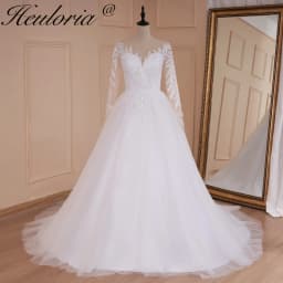 Boho Wedding Dress Long Sleeve Bride Dress Plus Size Robe De Mariee Lace A Line Wedding Bridal Gown customized
