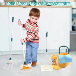 12pcs/set Kids Cleaning Set Housework Supplies Kit with Dustpan Broom Bucket Mop Cleaning Set Play House Toys for Boys & Girls