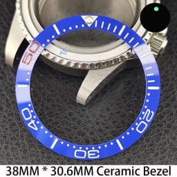 Sloping 38mm * 30.6mm Ceramic/Aluminum Bezel GMT and Diving Watch Insert Fits for 40mm Men's Watch Case Bezel Replacement Insert