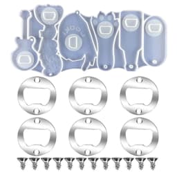 Bottle Opener Epoxy Resin Mold Beer Opener Corkscrew Silicone Mould Crafts Jewelry Keychain Making Tools