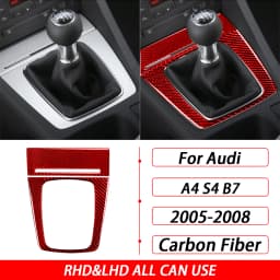 For Audi A4 S4 B7 2005-2008 Car Accessories Real Carbon Fiber Gear Shift Panel Set Cover Trim Interior Sticker Modification