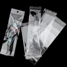 100pcs Transparent Self Adhesive Bag Plastic Hanging Opp Pouches Seal Gift Bag for Handmade Jewelry Display Retail Packing Bags