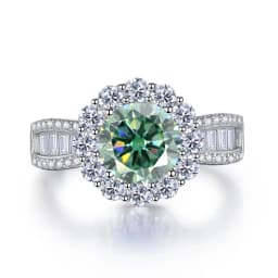 JoyceJelly 2ct Royal Blue Moissanite Ring for Cham Lady Round 8H8A Cut VVS1 Moissanite Diamond Dating Wedding Party Jewerly Gift