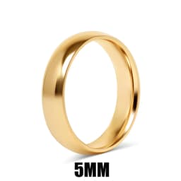 Smooth High Polish 8MM Stainless Steel Band Ring 18K Gold Plated Wide Finger Ring Minimalist Fashion Waterproof Jewelry