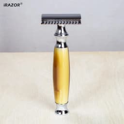 iRAZOR Classic Men's DE Double Edge Safety Razor Kit with 10 Blades Silvertip Shaving Brush Bowl Wet Shaving Grooming Gift Set