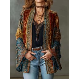 Khaki Long Sleeve Women's Buttonless Long Sweater Cardigan Standard Fit No Fur Collar Iron-Free Polyester Blend Summer Youth ...