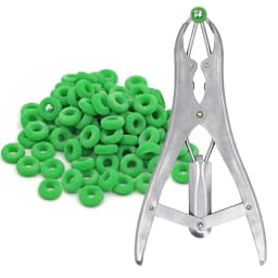 Stainless Steel Sheep Broken Tail Castration Forceps Expansion Clamp Elasticity Rubber Castration Rings Farm Animal Bloodless