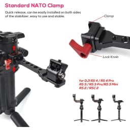 Adjustable Camera Monitor Mount Rotatable Magic Arm with 1/4 Thread Cold Shoe Mount ARRI Mount for DJI RS 2 RSC 2 RS 3 4 RS3 Pro