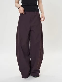[EAM] High Waist Purple Brief Shaped Elegant Long Wide Leg Pants New Trousers Women Fashion Tide Spring Autumn 2026 1DH9918