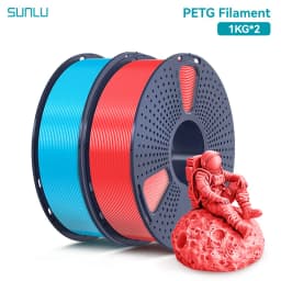 SUNLU 2KG 3D PLA/PETG/PLA PLUS/Clear Filament 1.75mm 2Roll 1KG 3D Printer Neatly Wound Filament for 3D Printer & 3D Pen