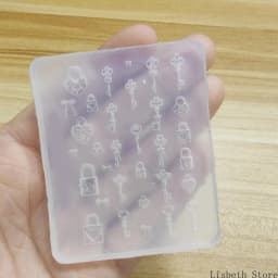 Art Moulds Silicone Template Designing Tool Lock Theme Silicone Handmade Molds for Manicure Creation