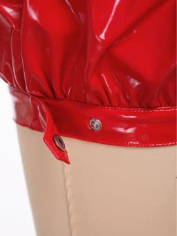 Womens Patent Leather Bubble Boxer Shorts Zipper Front Ruched Hot Pants for Rave Party Club Music Festival Stage Performance