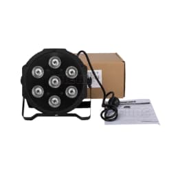 SHEHDS LED 7x12W RGBW Flat Par Light Fixed Plug Ultra-Quiet Fan Family Birthday Party Disco Family Club Stage Effect Light