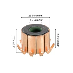 11 Sizes Electric Motor Commutator 7/8/10/12 Gear Teeth 4-10mm ID 11-23mm OD Copper Motor Accessory for Power Tools DC Motors