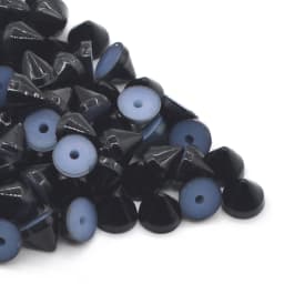 100Sets Silver Gold Black Plated ABS Cone Punk Studs Rivets Spikes for Shoes Bag Garment Decoration 6.5x5.5mm