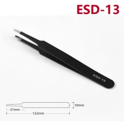 ESD Anti-Static Stainless Steel Tweezers Precision Maintenance Industrial Repair Curved Tool Home Working