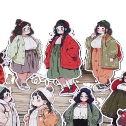 18pcs Cute Chubby Characters Stickers for Stationery Decoration Girl Stationery,Waterproof and Cute Journals and Notebooksks