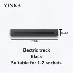 Track Socket Kitchen Wall Outlet, FR EU US UK Universal Standard Round Romovable Adapter Plug,Electrical Outlet with USB, Black