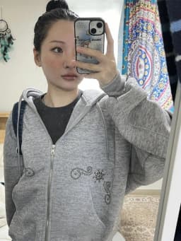 Street Sle Korean Version Simple Personali Rivet Zipper Casual Loose Matching Hoodie Jaet Unique SEI Women's Sweatirt