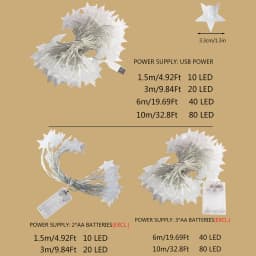 USB Battery Star String Light LED Fairy Lamp Christmas Garland For New Year Birthday Wedding Party Camping Home Decoration