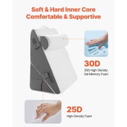 SucceBuy Bed Wedge Pillow 3 Pcs Adjustable Orthopedic Bed Wedge Set Post Surgery Pillow for Acid Reflux Back Pain Snoring Relief