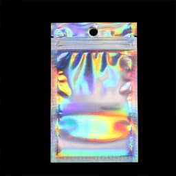 50pcs Self-Sealing Laser Small Plastic Bags for Jewelry Pouch with Clear Display Window Jewelry Packaging Gift Storage Bag