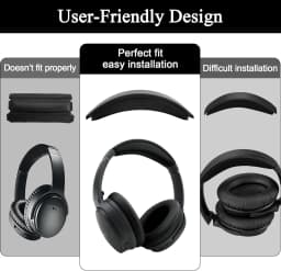 KUTOU Replacement Headband Cushion and Earpads for Bose QC35 QC45 Headphones with Noise Isolation Memory Foamment Accessories