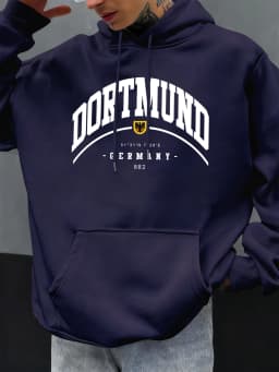 Dortmund Germany Letter Pattern Autumn Hoody Men Casual Oversize Hoodies Fashion Fleece Clothing Personality Unisex Pullover