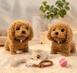 2026 Model Simulation Robot Dog - Featuring Interactive Walking, Barking Sounds, Expressive Eyes and Soft Plush Material, It Can Be a Home Office Companion Controlled by Buttons or a Gift for Appreciation - an Ideal Choice for Adults and Teenagers, a Cute